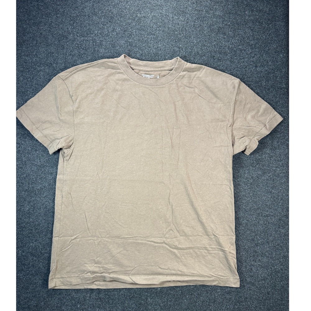 Abercrombie & Fitch Soft Essentials Relaxed Fit T-Shirt XL Tan Brown Cotton